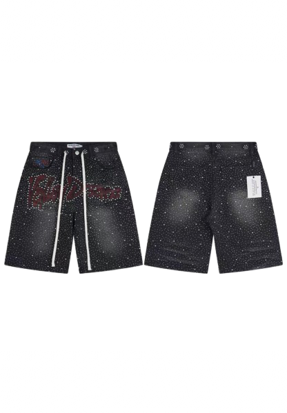 A&L American High-Street Embroidered Patch Denim Shorts